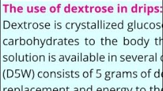 The use of dextrose in drips chemistry 10th Ch12 [upl. by Ylime]