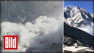 Bergsturz in der Schweiz  AugenzeugenVideo zeigt das Grummeln [upl. by Haleemak]