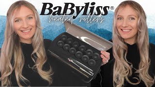 BABYLISS HEATED ROLLERS TUTORIAL AND DEMO  EASY LOOSE BOUNCY BLOWOUT CURLS AT HOME [upl. by Blackmun]