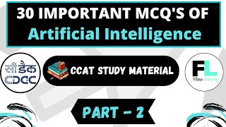 Artificial Intelligence MCQs for CDACCCAT preparation  Part 2  AI Mcq for ccat exam 2023 [upl. by Winter62]