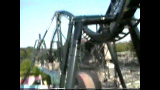 Batman The Ride POV at Six Flags Mid America in Eureka MS about 1998 [upl. by Nylloc660]