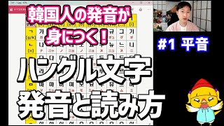 ハングル表で韓国語50音 文字 の発音と読み方を覚えよう 1 平音｜PDF付き [upl. by Ajit]