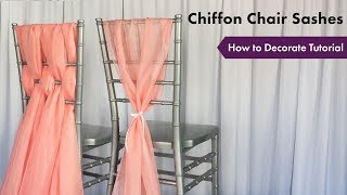 Chiffon Chair Sashes Decor Tutorial  eFavormartcom [upl. by Piselli]