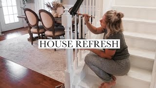 House Refresh  Painting Everything Black  Stair Rails Doors  Quarter Round [upl. by Hahsia608]