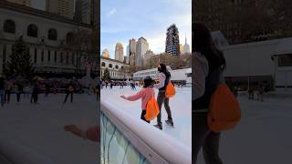 Iceskating in Bryant Park • Christmas 2021 in New York City christmas iceskating [upl. by Ycak]