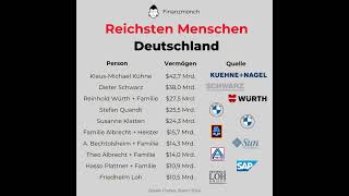 Reichsten Menschen  Deutschland aktien aktie börse reichtum armut dividende dividenden [upl. by Handel]