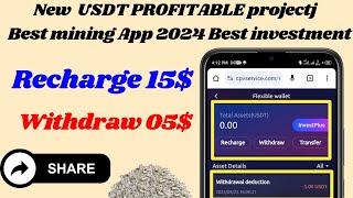 🎁New Long Term USDT Project Online 2024Manimum Recharge 15USDDaily Withdraw 05USDEarn Money💯✅ [upl. by Gnoix127]