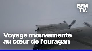 Un équipage secoué alors quils survolent louragan Milton pour collecter des données [upl. by Anuahsar566]