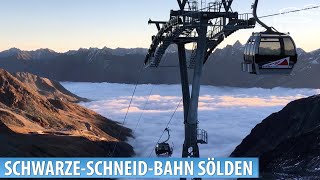 Sölden Fahrt im Morgengrauen mit der SchwarzeSchneidbahn am Weltcupwochenende [upl. by Alrats]