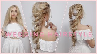 EASY WEDDING BRAID HAIRSTYLE ft MHOT HAIR EXTENSIONS ❤️ BRIDAL HAIRSTYLES [upl. by Inobe]