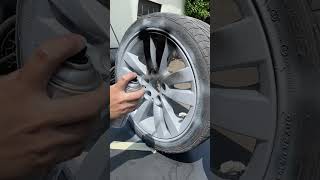 Painting car tire rims  Spray painting car tire rims black  Alex DIY [upl. by Iduj782]