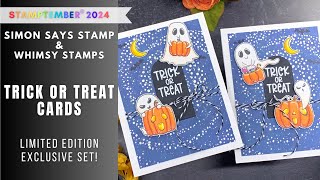 STAMPTEMBER Whimsy Stamps  Trick or Treat Cards [upl. by Ileek]