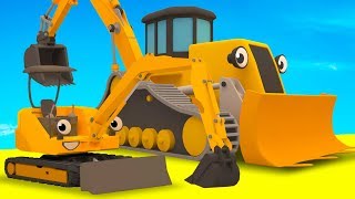 Diggers Tractor Excavator Garbage Truck amp Muddy Construction Vehicles For Kids  Geckos Garage [upl. by Yazbak]