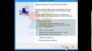 Windows 8 Windows 10 Sistem Geri Yükleme [upl. by Eelrebmik]