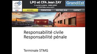 BAC STMG DROIT RESPONSABILITÉ CIVILE ET PÉNALE [upl. by Cuda490]