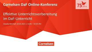 Webinar 0321  DaF  OnlineKonferenz Effektive Unterrichtsvorbereitung im DaFUnterricht [upl. by Tades15]