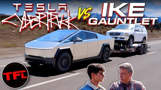 Gas vs Diesel vs Electric Tesla Cybertruck Battles The Ford F150 amp Ram Cummins Up The Ike Gauntlet [upl. by Encratia606]