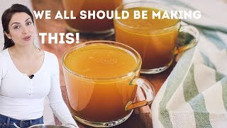 Best Bone Broth Recipe EVER amp Easiest  Bone Broth Benefits [upl. by Lindholm]