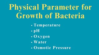 Physical Parameters for Bacterial Growth in Microbiology  Population Increase [upl. by Fayola]