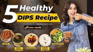 How to make Hummus Salsa Yogurt Dip Guacamole Mint Chutney  Quick amp Easy Recipe by GunjanShouts [upl. by Abad]