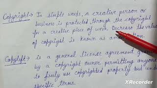 copyright and copyleft meaning and difference with example poonamjooncommerceclasses [upl. by Aehsat]