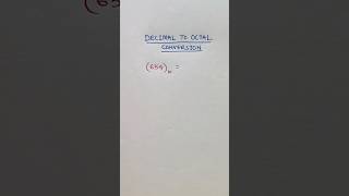 Decimal to Octal Conversion  Number System [upl. by Yendic]