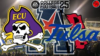 East Carolina vs Tulsa Week 12 AAC College Football 25 SIM [upl. by Onahpets]