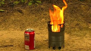 How to Make a Compact Wood Gas Stove Just from Cans Efficient Portable DIY Wood Gas Camping Stove [upl. by Erreid]