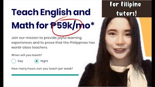 ONLINE ESL TUTOR HOMEBASED JOB  EARN UP TO 59K PESO EVERY MONTH filipinoteachers esljobs [upl. by Alysia]