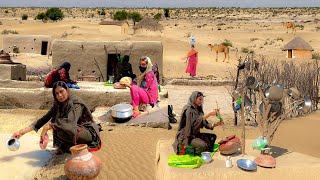 Desert Women Morning Routine In Hot Summer Pakistan  Village Life Pakistan  Desert Village Food [upl. by Chappelka619]