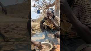 ‼️Hadza men enjoying their antelope lunch in the wild kitchen 🔥 [upl. by Matilde601]