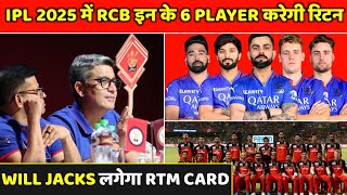 RCB Retained Players List For IPL 2025 Mega Auction  RCB Probably Retain amp RTM card Players [upl. by Nythsa]