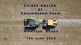 SILAGE BALING AND WRAPPING AT COLUMBJOHN FARM video 070624 [upl. by Mills]