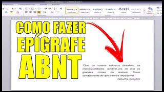 Como fazer Epígrafe de Trabalho Acadêmico Nas Normas ABNT [upl. by Notelrahc]