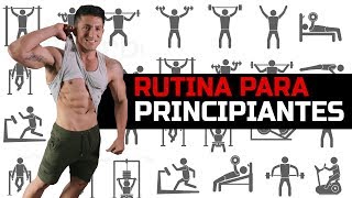 RUTINA PARA PRINCIPIANTES GYM  Hombres amp Mujeres [upl. by Ydnirb150]