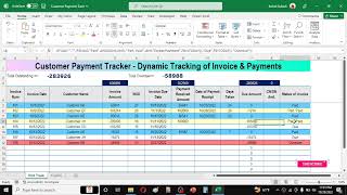 Invoice and Payment Tracking System in Microsoft Excel [upl. by Yelsna]