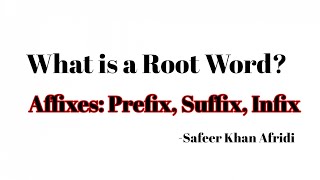 What are Affixes Prefix Suffix Infix Root Word in UrduHindi [upl. by Navert489]