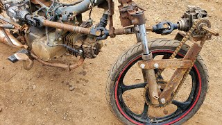 I BUILDING 2X2 MOTORBIKE V2 WITH CARDAN JOINT HOMEMADE 2X2 MOTORCYCLE FWD [upl. by Iaj]