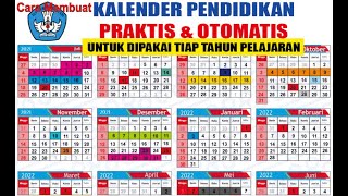 Cara Buat KALENDER PENDIDIKAN Praktis Otomatis [upl. by Diogenes]