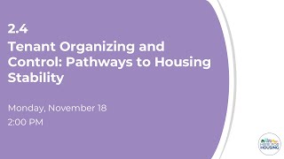 Tenant Organizing and Control Pathways to Housing Stability [upl. by Ihcehcu]