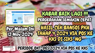 PERTANDA BAIK HASIL CEK BANSOS PKH TAHAP 4 VIA POS KE KKS DI SIKSNG PER 12 NOVEMBER 2024 [upl. by Charlean282]