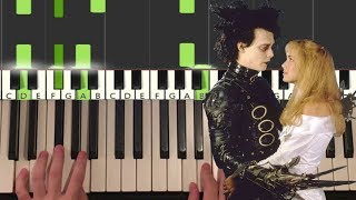 Edward Scissorhands  Ice Dance Piano Tutorial Lesson [upl. by Aihsenek71]