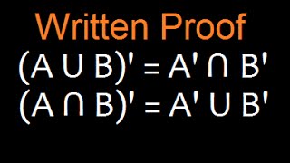 Set Theory DeMorgans law  Written Proof Part 1 [upl. by Daryn607]