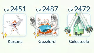 Shiny Kartana Guzzlord Celesteela UltraBeasts Team in Pokemon GO [upl. by Sumner]