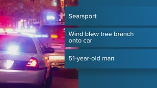 Man 51 dies after vehicle struck by falling tree in Searsport amid Lee winds [upl. by Onitsoga845]