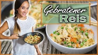 Gebratener Reis mit Gemüse  Fried rice  Gesundes asiatisches Gericht  Nur 12 Minuten amp unter 5€ [upl. by Oremo398]