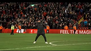 Jurgen Klopp fist pumps  Liverpool 60 Leeds United [upl. by Eidorb344]