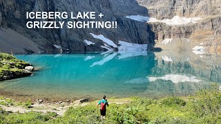 Iceberg Lake Hike  GRIZZLY BEAR SIGHTING in Glacier National Park [upl. by Eceined898]