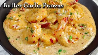 Butter Garlic Prawns  Cheese Garlic Butter Prawns  Creamy Butter Garlic Prawns Recipe [upl. by Natsyrt]