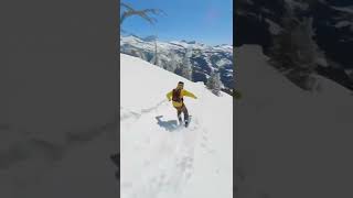 Guy Jumps Off Cliff and Opens Parachute While Skiing  13389572 [upl. by Wescott590]